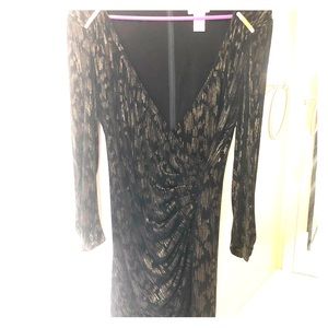 Cache wrap dress Black/gold Cocktail dress